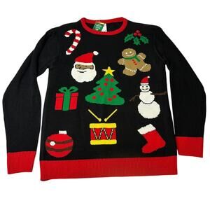 Ugly Christmas Sweater Novelty Party Sweater Oversize Fun‎ Holiday Size XL